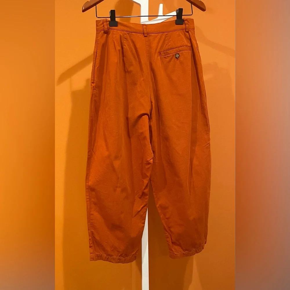 90s VTG Barrel Leg Tweeds Trousers orange size 10 - Picture 5 of 6